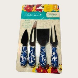 The Pioneer Woman Heritage Floral 4 Piece Cheese Knife Serving Set New